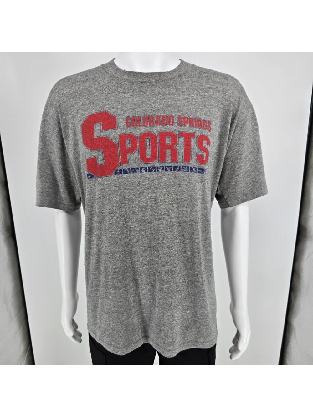 Vintage 1990s Jerzees Colorado Springs Sports Made in USA Gray T-Shirt (XL/2XL)